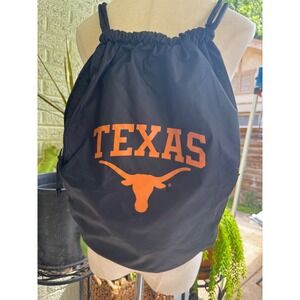 Carolina Sewn Texas Longhorns Drawstring Backpack Black Side Zip Cinch Bag UT
